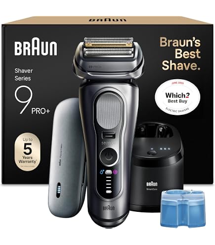 Braun Series 9 PRO Electric Shaver for Men, 9527s, Silver - Wet